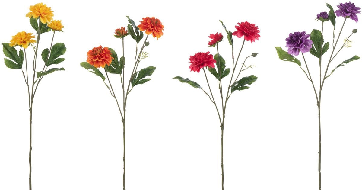 J-Line Dahlia Ying kunstbloemen mix 4 stuks