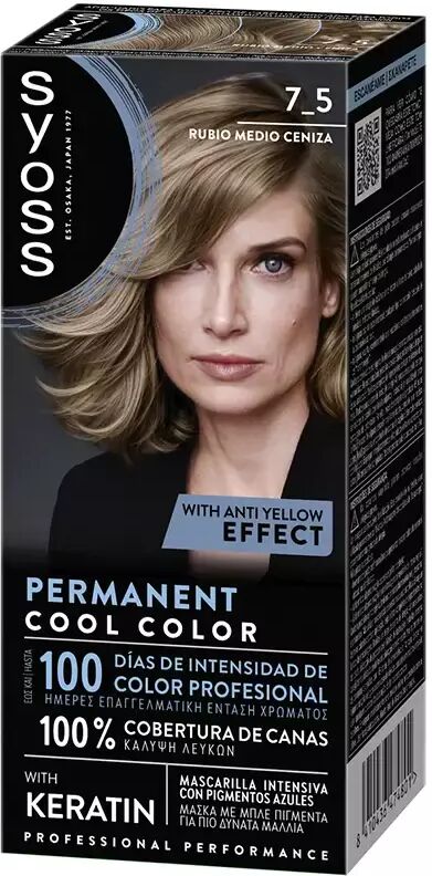 Syoss Permanent Cool Color 1 Unit 7.5-Medium Ash Blonde