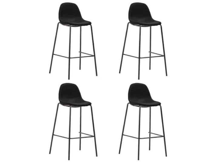 Makastle Barhocker 4 STK. Schwarz Stoff