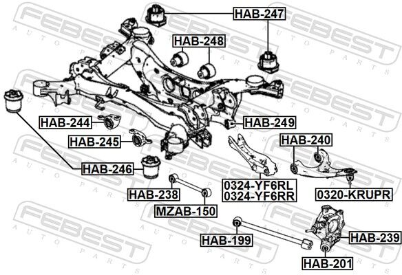 Febest Lagerung, Differential Hab-248 Für Honda