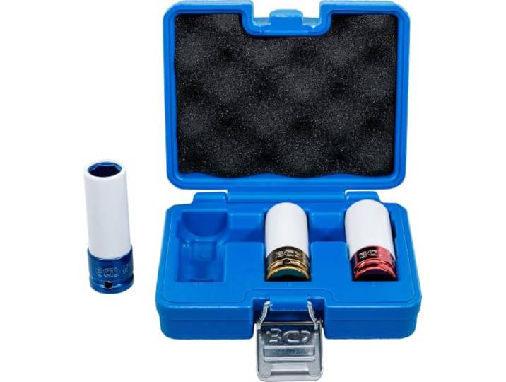 BGS 7200 Jeu de douilles de puissance avec protection 12\,5 mm (1/2\ ) 17/19 / 21 mm 3 pièces