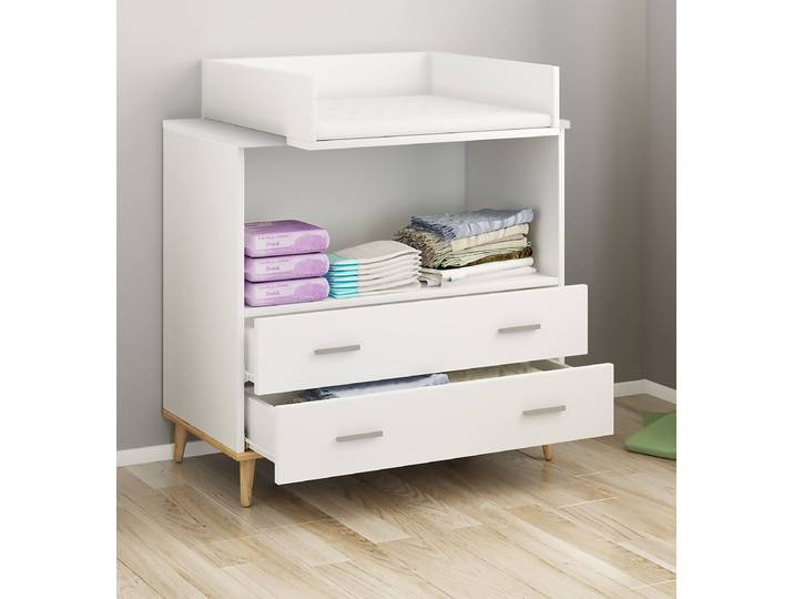 Commode à langer Landos 80 x 93 x 49cm Blanc