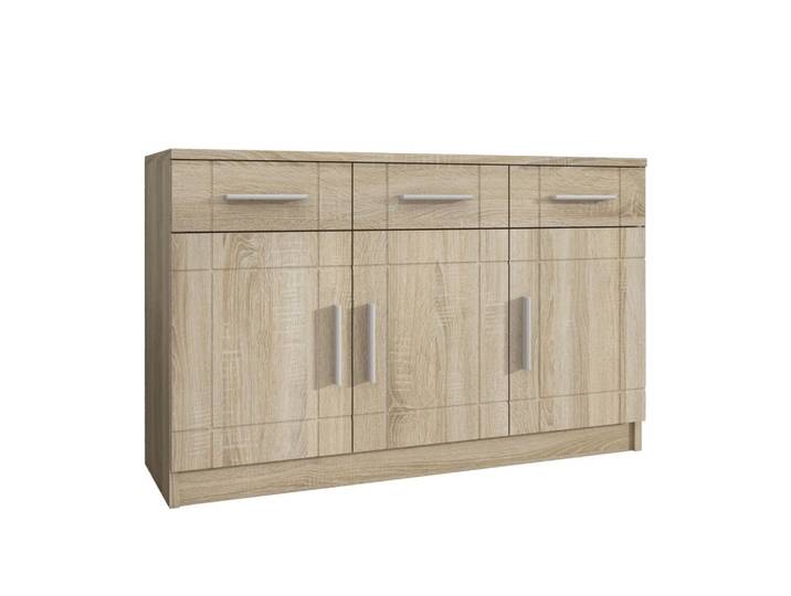 KOMMODE PERUGIA 103/70/37 cm mit 3 Schubladen 3 Türen Sonoma Eiche