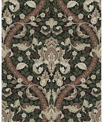 NextWall Acanthus Ogee Peel and Stick Wallpaper