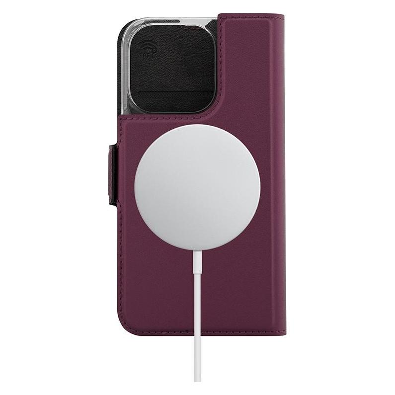 Wave BookCase -suojakotelo, MagSafe-yhteensopiva, iPhone 15 Pro, smoky sangria (Apple iPhone 15 Pro) (WAVE-MSBC-AP-IP15PR-SM)