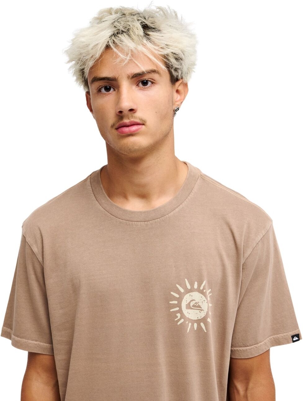 T-Shirt QUIKSILVER "Evo Neon Blue", Herren, Gr. S, pine bark, Obermaterial: 100% Baumwolle., Shirts T-Shirt pine bark S
