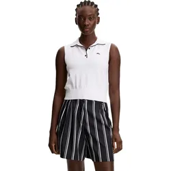 J. LINDEBERG Polo 30Y Becca Knit, ärmellos, weiss