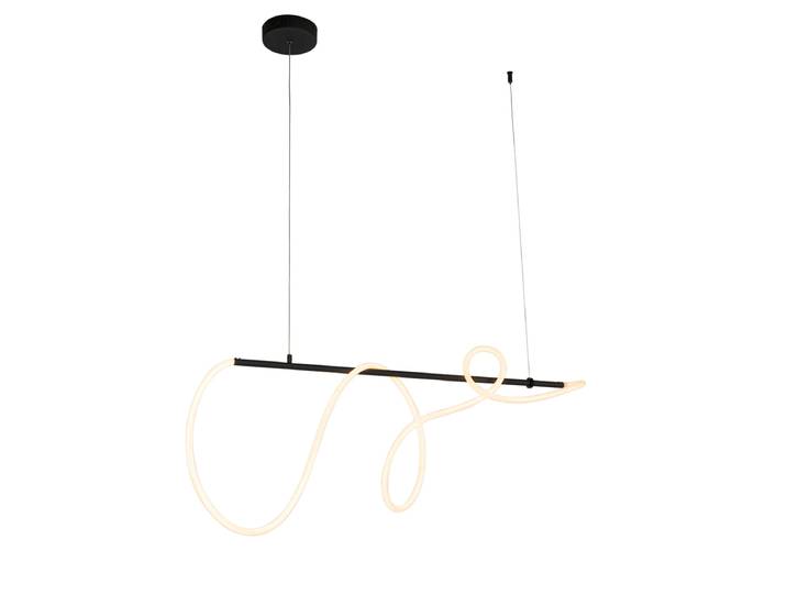 Suspension design noire avec LED à 3 niveaux de luminosité -