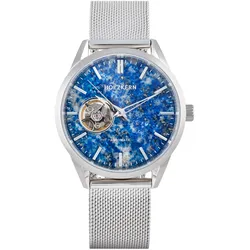 Holzkern Armbanduhr Automatik Inverno Lapislazuli/Silberfarben