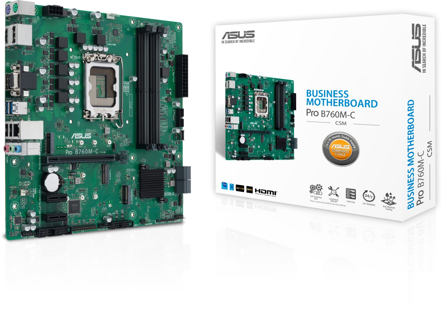 ASUS Pro B760M-C-CSM mATX Mainboard - Sockel 1700