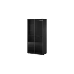Drehtürenschrank mit Glastüren  ¦ schwarz ¦ Maße (cm): B: 101 H: 200