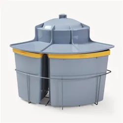 En.Casa Einbau-Mülleimer Kollby schwenkbar Grau 2x12 L+1x6 L, Abfalleimer, Grau