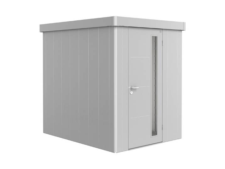 Biohort Gerätehaus Neo 2A Standardtüre Silber