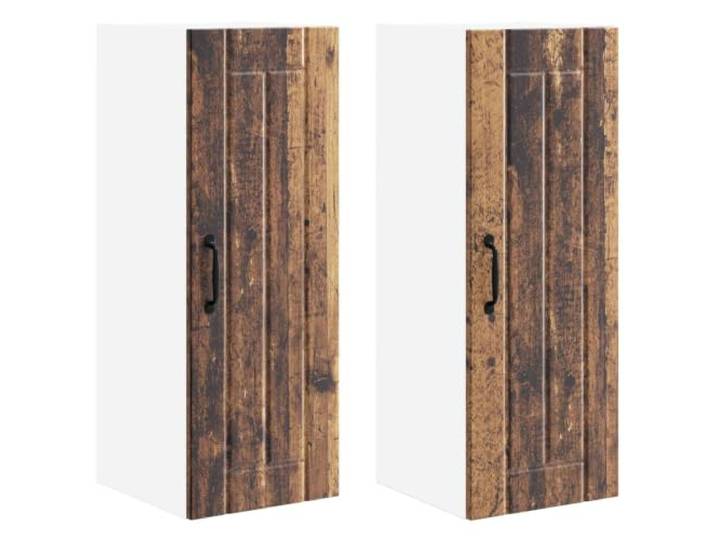 IBUQDDV Wandschrank Lucca 2 STK. Altholz Holzwerkstoff Geschirrspüler-Paneel, Holzwerkstoff, rechteckig, Innenbereich, moderne Küche, minimalistisch, robust