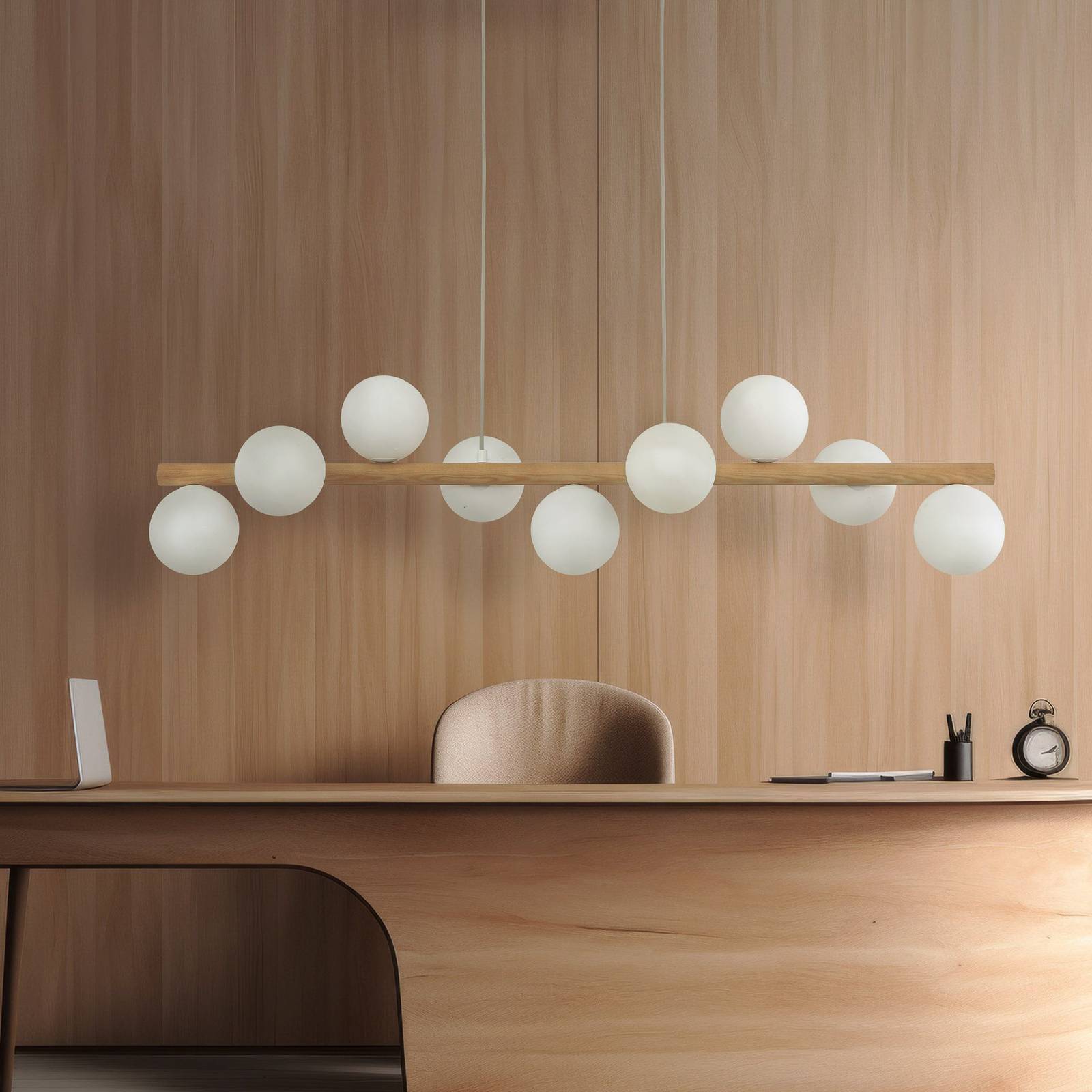 Glass Pendant Light Estera TK Lighting, dimmable, Light wood, Living / Dining Room, Glass, Ceiling Light