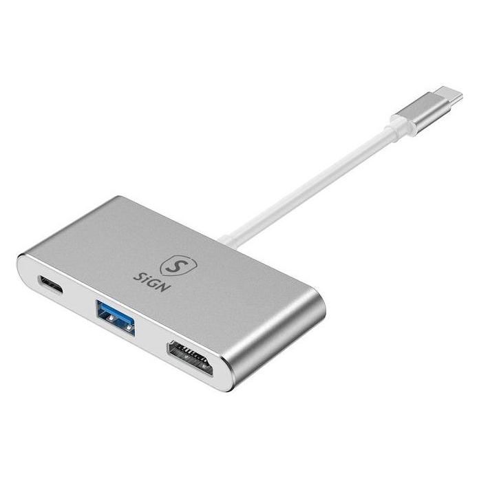 SIGN USB-C Hubb till HDMI 4K, USB-A 3.0 och USB-C 100W (PC0849)