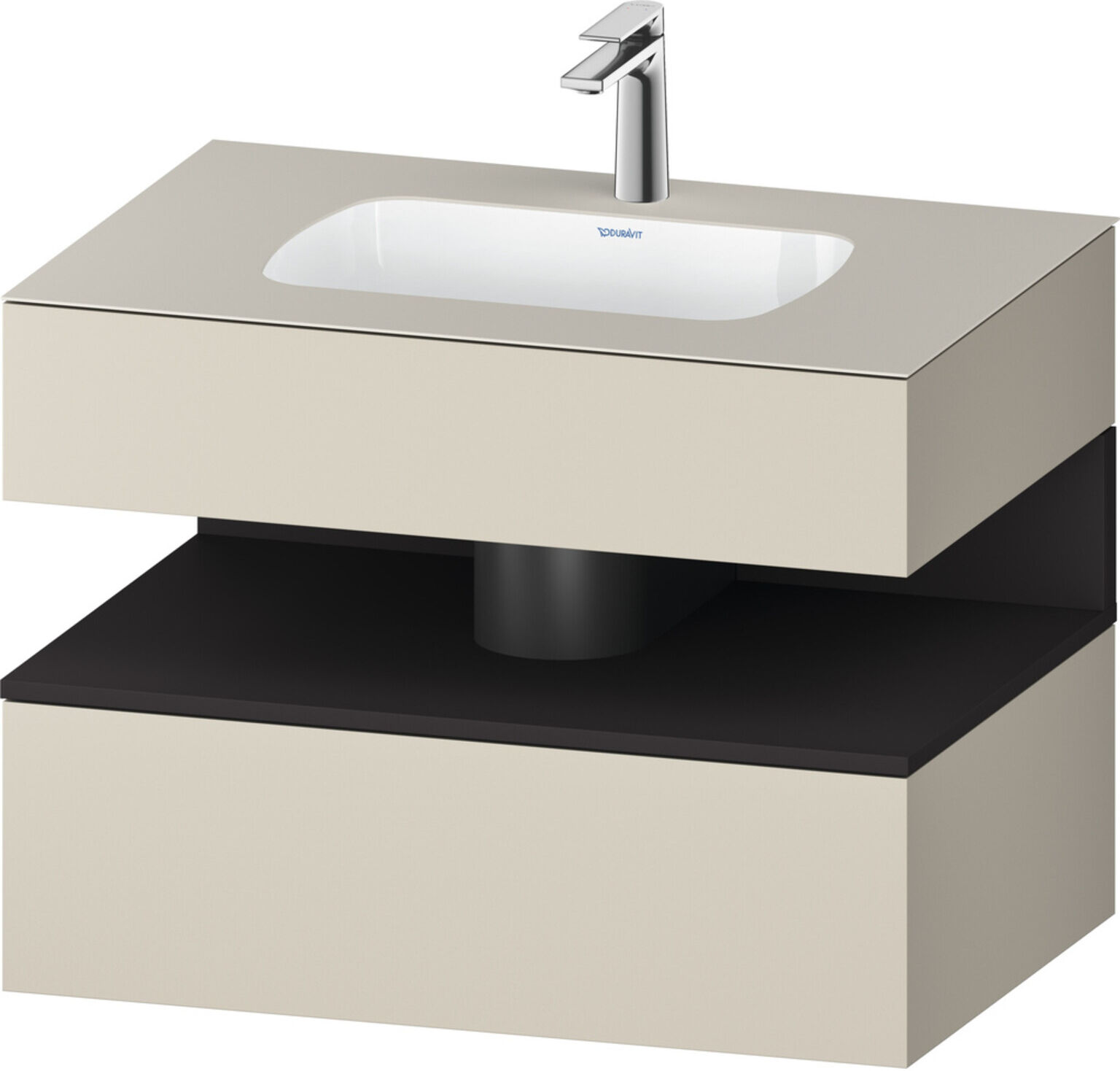 Duravit Einbauwaschtisch-Möbel-Set Qatego 80x55x60cm, gra m/ta matt, Konsolen-Waschtischunterbau (QA4785080830000)