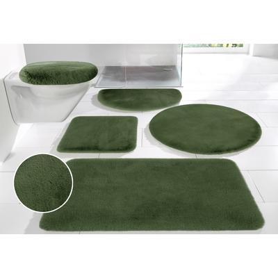 Badematte OTTO HOME "Rabbit Badematten, Badvorleger, Badezimmer Teppich" Gr. 3, dunkelgrün, H:30mm, Polyester, Badematten, Badematte, Kaninchenfell-Haptik, Badteppich, rechteckig, rund & als 3-tlg. Set