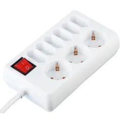 9-FACH DOSE WS+S - Steckdosenleiste, 3+6-fach, 1,5m, mit Schalter, weiß