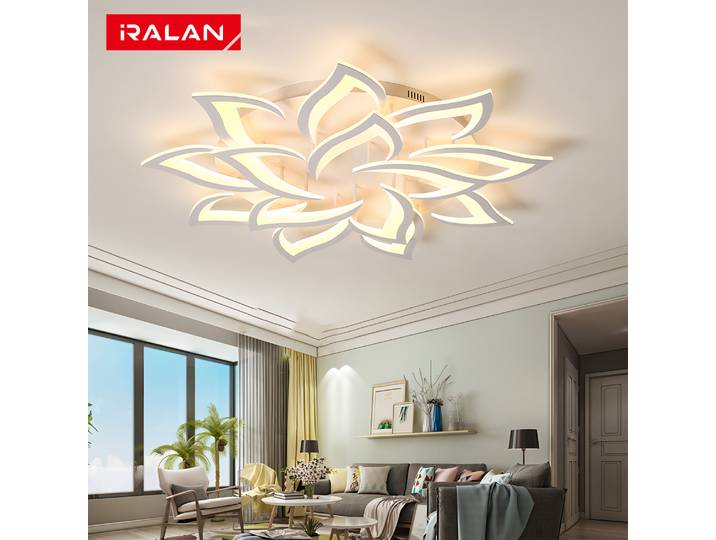 IRALAN plafonnier minimaliste nordique avec télécommande salon moderne créatif pétale Design plafonnier luminaire chambre