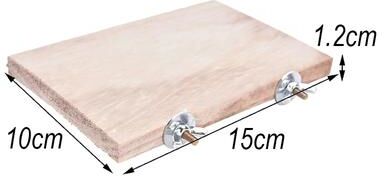 Pet Hub Wood Perch Stand: Rectangular Fan shaped Platform For Parrots & Small Birds Rectangle 10x15cm