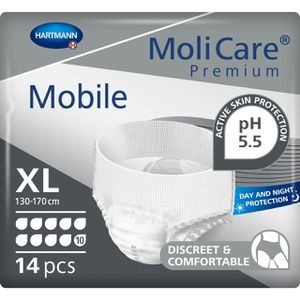 Hartmann Inkontinenz-Pants MoliCare Mobile, Unisex, Größe XL (130-170cm), Einweg, 10 Tropfen, 14 Stück