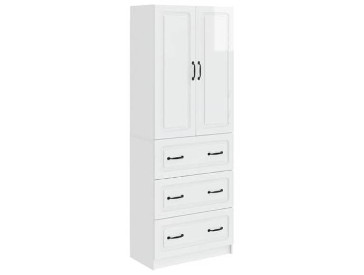 LMTYOENFG Schrankset 2-teilig Hochglanz Weiß 66x34,5x87 cm Kommode Vielseitige Aufbewahrungsmöglichkeit für Flur und Wohnzimmer mit verstellbaren Regalen sowie pflegeleichter Oberfläche.