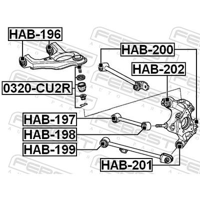 FEBEST Lagerung, Lenker HAB-202 oben für HONDA