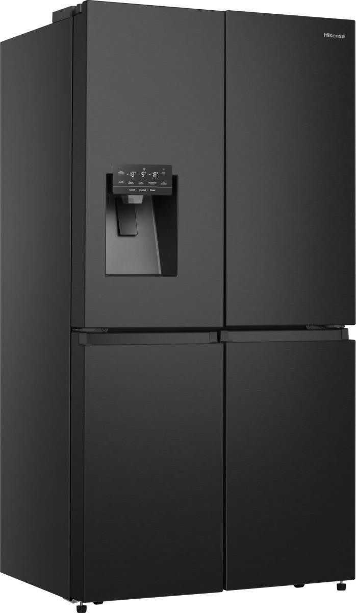 Hisense RQ760N4SBFE Side by Side Kühl-Gefrier-Kombination Edelstahl schwarz