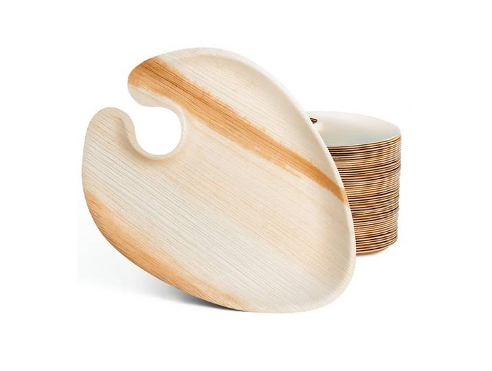 wisefood Einwegteller Cocktailplate, Palmblatt-Teller mit, (400 St)