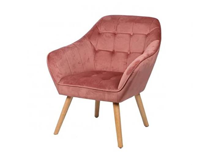 North Fauteuil scandinave en Velours Rose 74x70xH85cm