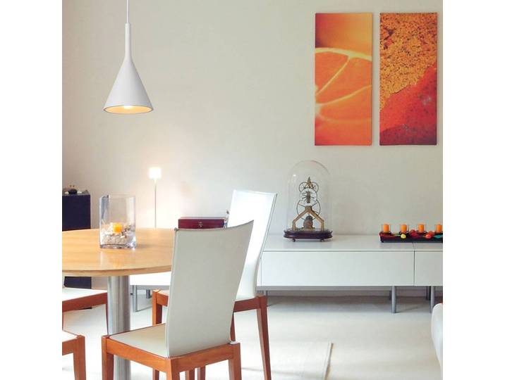 Lucide Hängelampe Gipsy, dimmbar, weiß / opal, für Wohn- / Esszimmer, Gips / Ton, Modern, Pendelleuchte