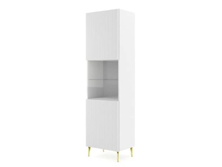 Vitrine Ravenna B Foil Mdf 60 cm weiß matt Bim Furniture - Ref. 5903769732043 - 5903769732043 - Weiß - Verschiedenes Material