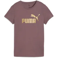 PUMA Essentials Metallic No. 1 Logo T-Shirt Damen 88 - raisin/metallic gold S