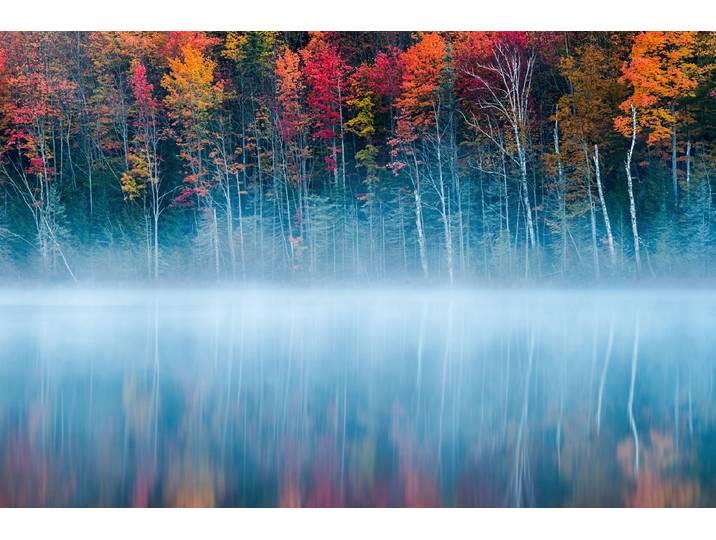 Fototapete PAPERMOON Photo-Art JOHN FAN, MORGENREFLEXION , bunt, B:3,5m L:2,6m, Vlies, Tapeten, Fototapete