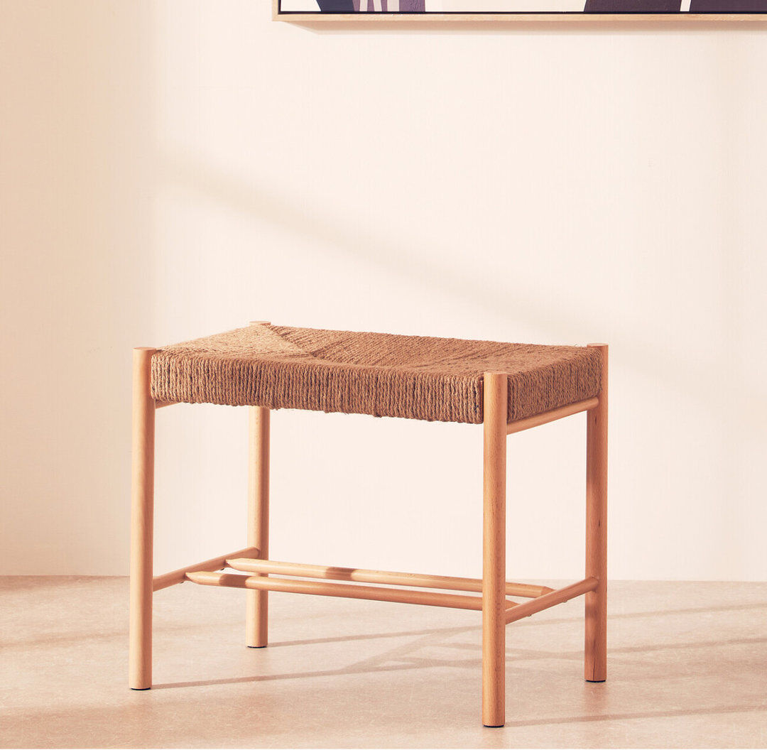 August Grove Oboyle Upholstered Bench Brown 45cm H X 55cm W X 35cm D