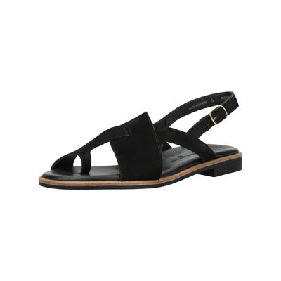 Riemchensandale PAUL GREEN "Paul Green Sandalen Nubukleder", Damen, Gr. 38,5, schwarz, Nubukleder, Schuhe Riemchensandale