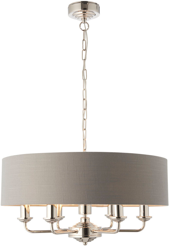 Fairmont Park Landover 6 - Light Drum Chandelier Bright Nickel/Charcoal 22.6cm H X 55cm W X 55cm D