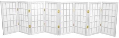 Red Lantern 2 ft. Tall Desktop Window Pane Shoji Screen - White - 8 Panels