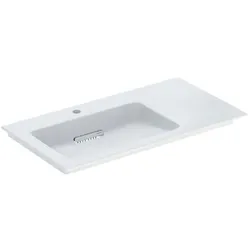 Geberit One Möbel-Waschtisch 505007001 90x47,5cm, ohne Überlauf, weiß KeraTect/Blende weiß, Hahnloch links