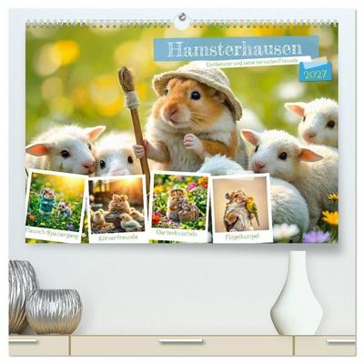 Hamsterhausen - Ein Hamster und seine tierischen Freunde (hochwertiger Premium Wandkalender 2027 DIN A2 quer), Kunstdruck in Hochglanz
