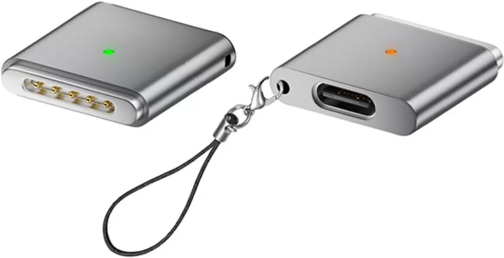 INF MagSafe 3 100W magnetischer USB-C-zu-MagSafe-3-Adapter AP3-100T, Aluminiumlegierung, Schnellladung, LED-Anzeige, kompatibel Dunkelgrau