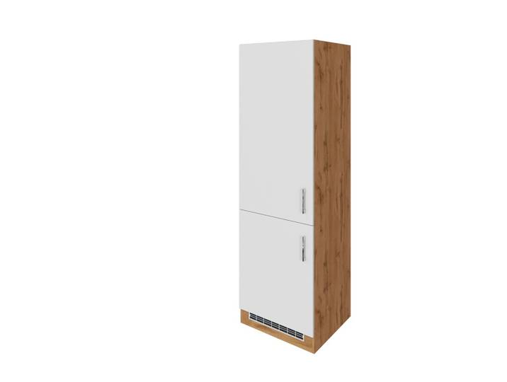 Held Kühlschrank-Umbauschrank Kombi ca. 60 cm Weiß/Eiche
