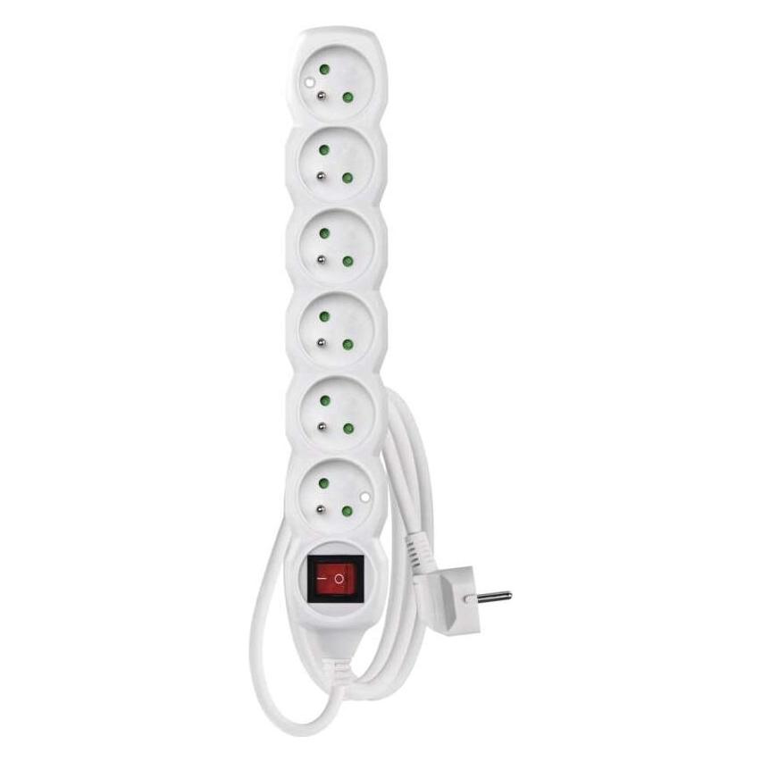 Emos Verlängerungskabel P1612C - 6 Steckdosen / 2m / mit Schalter (2 m, CEE 7/4) (1902160200)