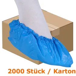 Überschuhe Abena Überziehschuhe 35 my 15x41 cm blau Karton 2000 Stück pro Karton, Gr. XL für Schuhgrößen 42-45 passend