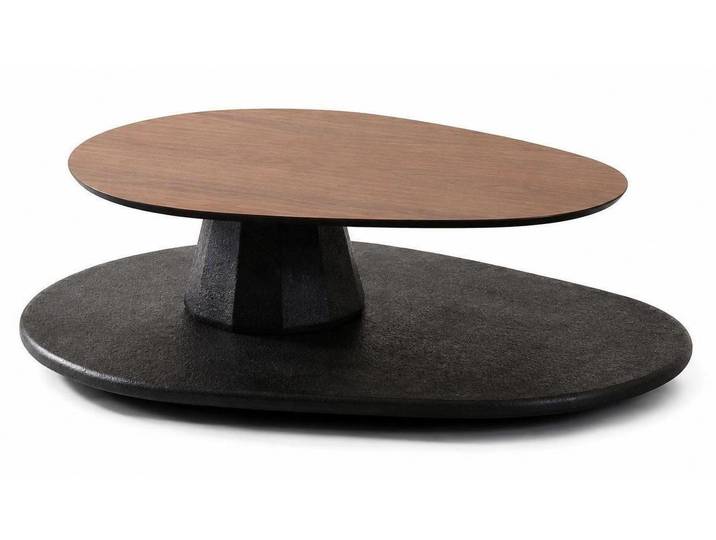 Xlmoebel Couchtisch Tropfenförmiger Couchtisch im schwarzen Brutalismus-Stil, Made in Europa