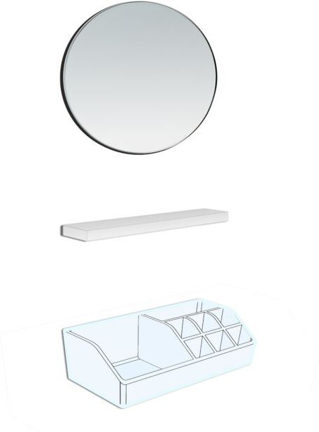 LAUFEN Frame 25 Accessoires-Set 4906009000001 mit Kosmetikspiegel, Magnetleiste, Schale