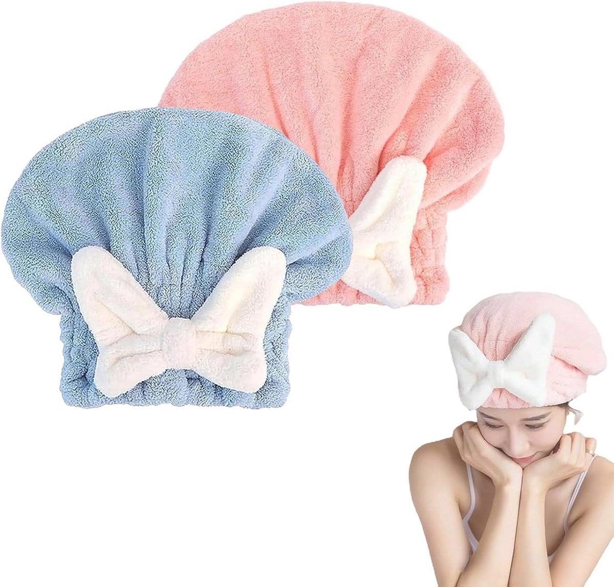 Set van super absorberende microvezel haar handdoek wraps voor volwassenen
