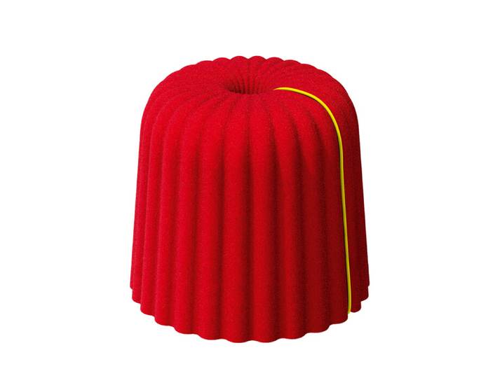 Sitzhocker Canelé rot, Designer REmoRE, 46 cm
