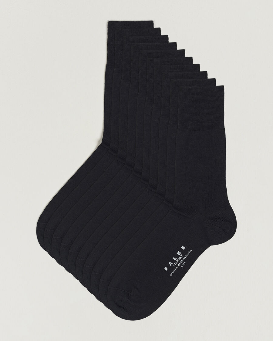 Falke 10-Pack Airport Socks Black men One size Sort